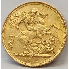 AUSTRALIA 1912 . ONE 1 SOVEREIGN . SYDNEY . GOLD